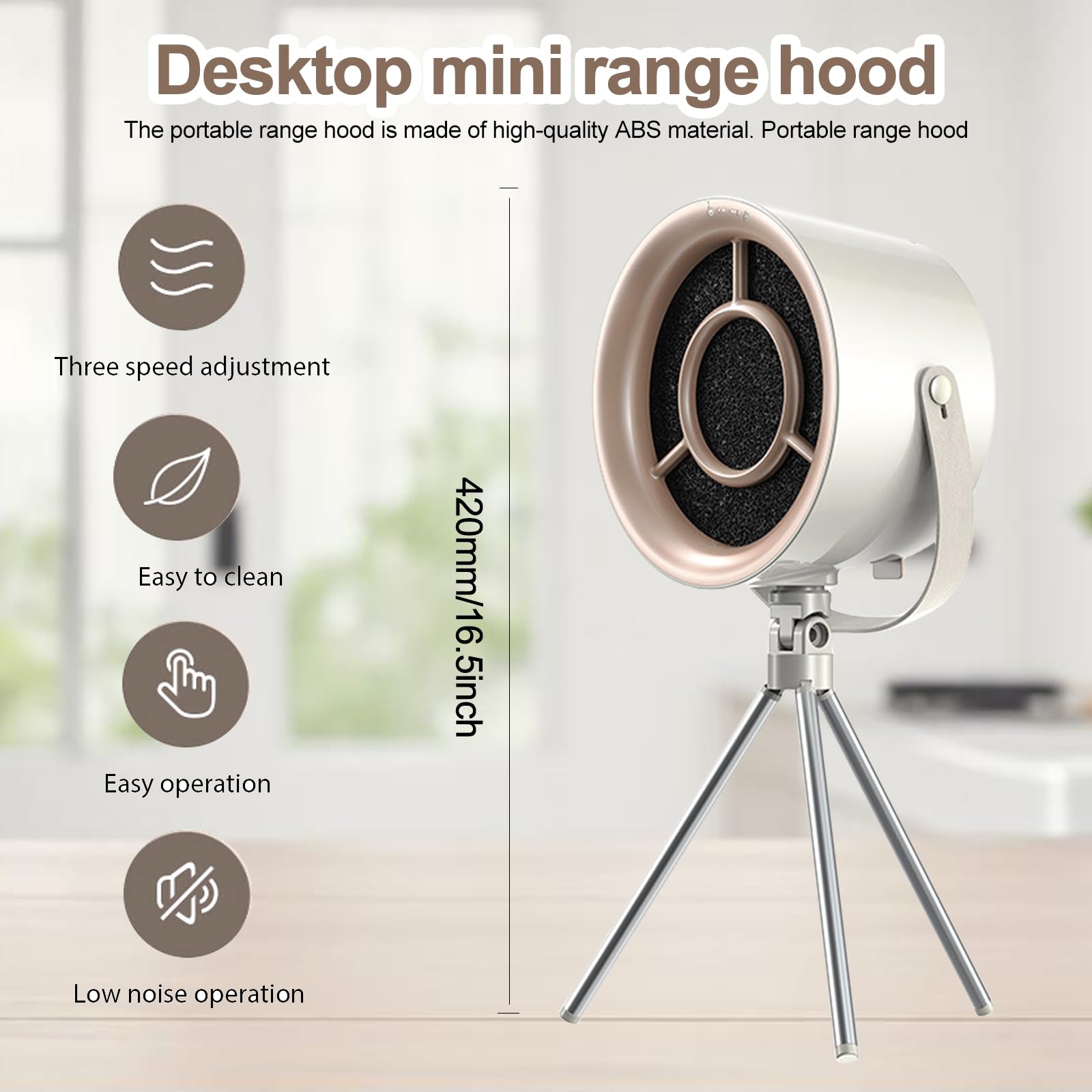 Mini Campana Extractora Portatil - Campana Extractora, Fáciles De Limpiar, Bajo Ruido, Campana Extractora Portátil, Ajuste con Un Clic, Campana Extractora de Escritorio para Olla Caliente, Cocina