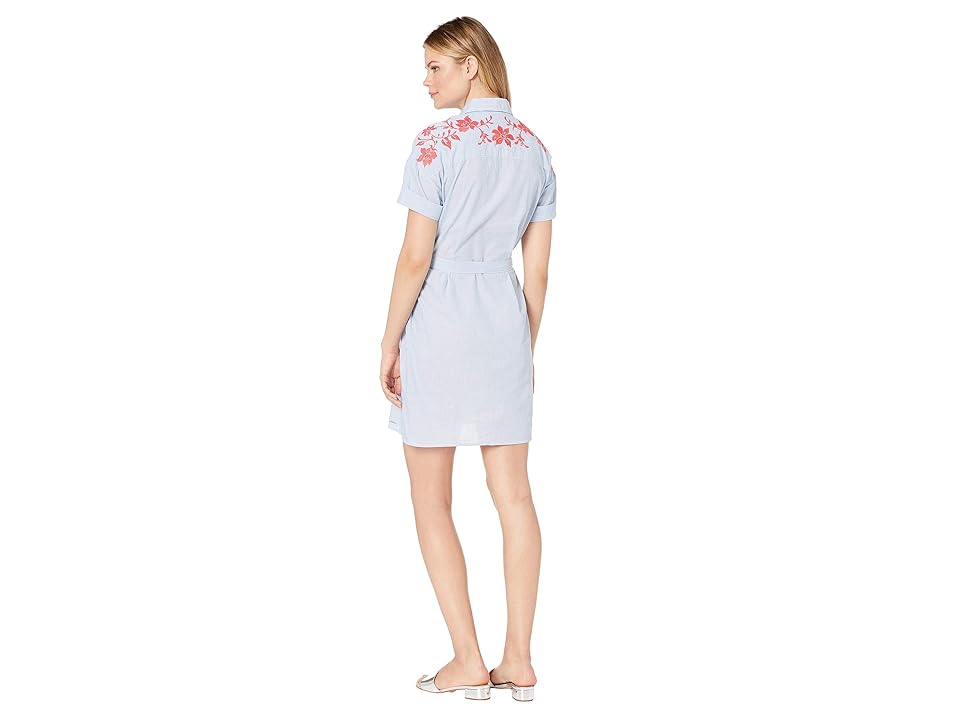 

U.S. POLO ASSN. Stripe Embroidered Poplin Dress (Agean Blue) Women's Dress