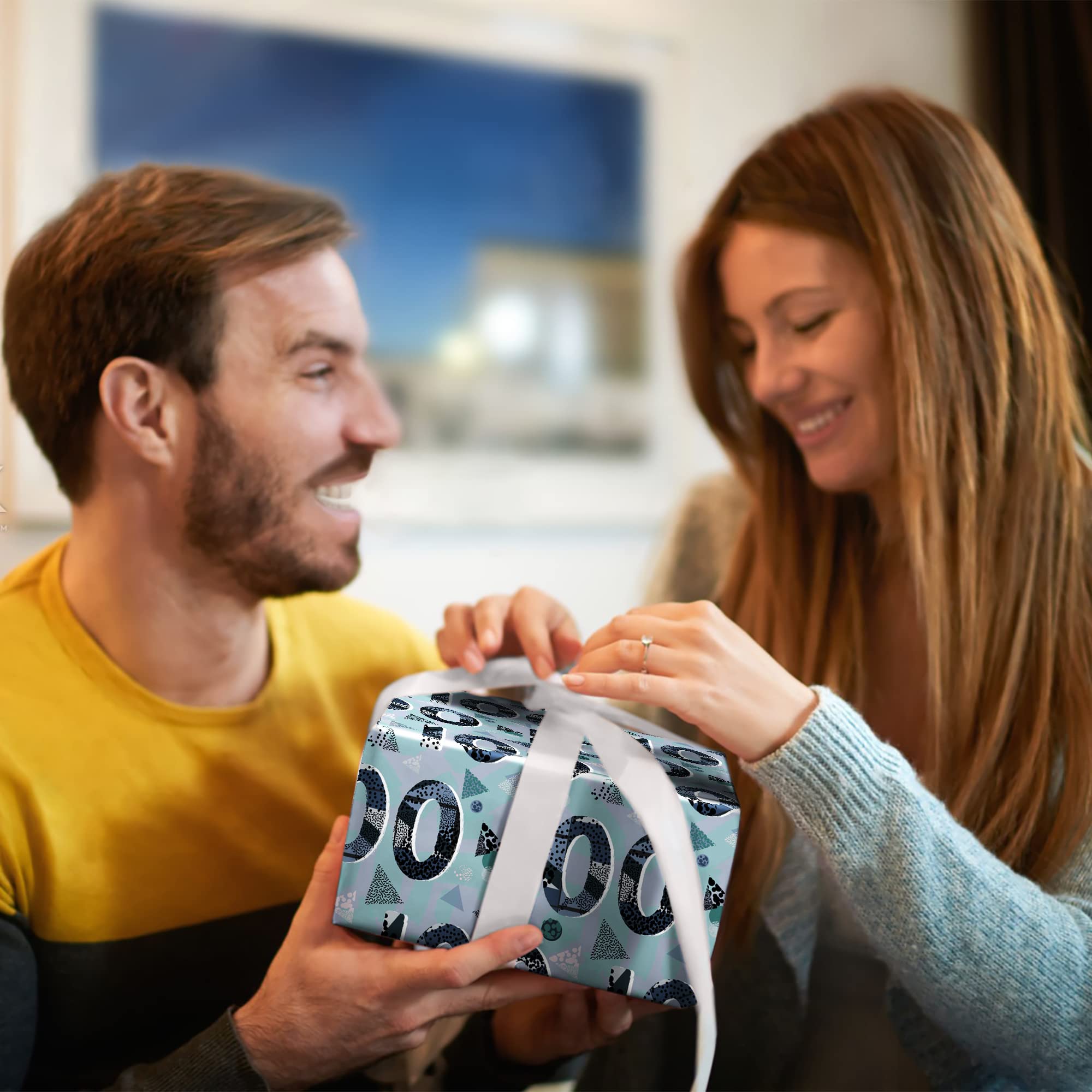 Cadeaupapier verjaardag voor mannen vrouwen - 6 vellen cadeaupapier - 21 cadeaupapier voor haar - gestippeld - 21 jaar - vriendin vriend - van Central 23