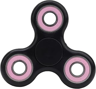 Toyland® Fidget Hand Spinner - Alivio del estrés y la ansiedad - Colores Surtidos (Anillos Negros y Rosas)