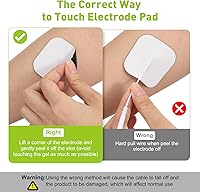 Vista 4 de TENS - Almohadillas de repuesto para unidad, 20 almohadillas de electrodo de 2 x 2 pulgadas, parches de electrodos autoadhesivos reutilizables