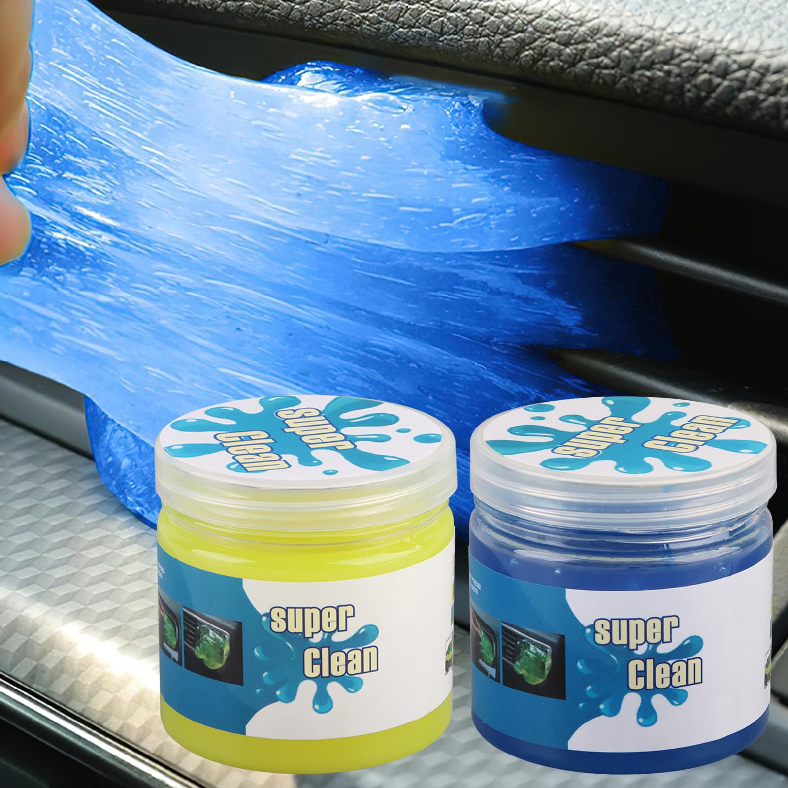 dellyy Gel Pulizia Auto, 4 Pezzi Gel Pulizia Tastiera, Giocattoli di Decompressione, Gel Pulizia Auto Interni, Pulizia Tastiera PC Adatto per Computer, Tastiere, Automobili, Prese D'aria, ecc.