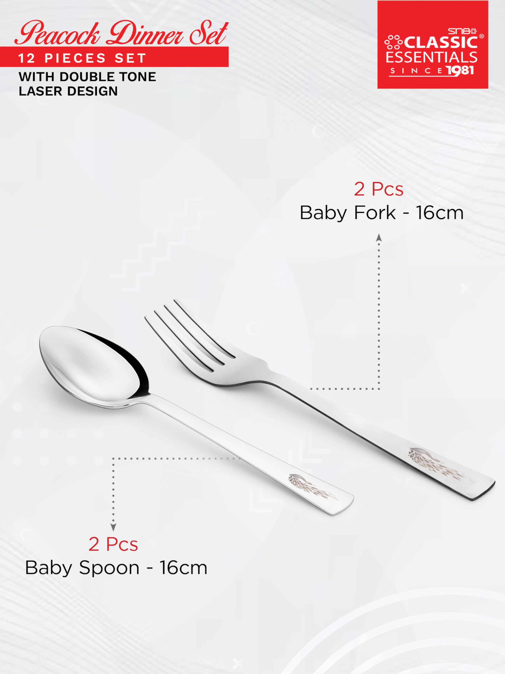 Classic Stainless Steel Dinner Set - Serves 2 -4