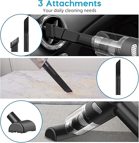 Miniatura 4 de Haisito Mini aspiradora para automóvil, aspiradora de teclado inalámbrica de mano, aspiradora de automóvil con motor sin escobillas 9000 PA de alta