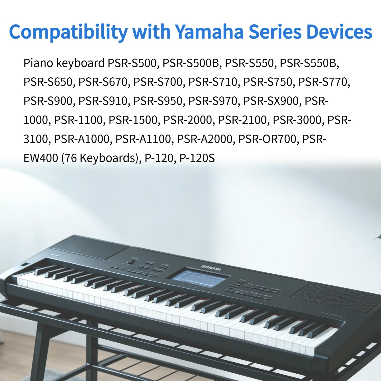 Adaptador Alimentación Cargador 16V 2,4A Recambio Compatible con Yamaha PA-300 PA-300B PA-300C PA-301, Teclado Piano PSR-S500 PSR-S700 PSR-S900 PSR-1000 PSR-1500 AW1600 Motif-Rack