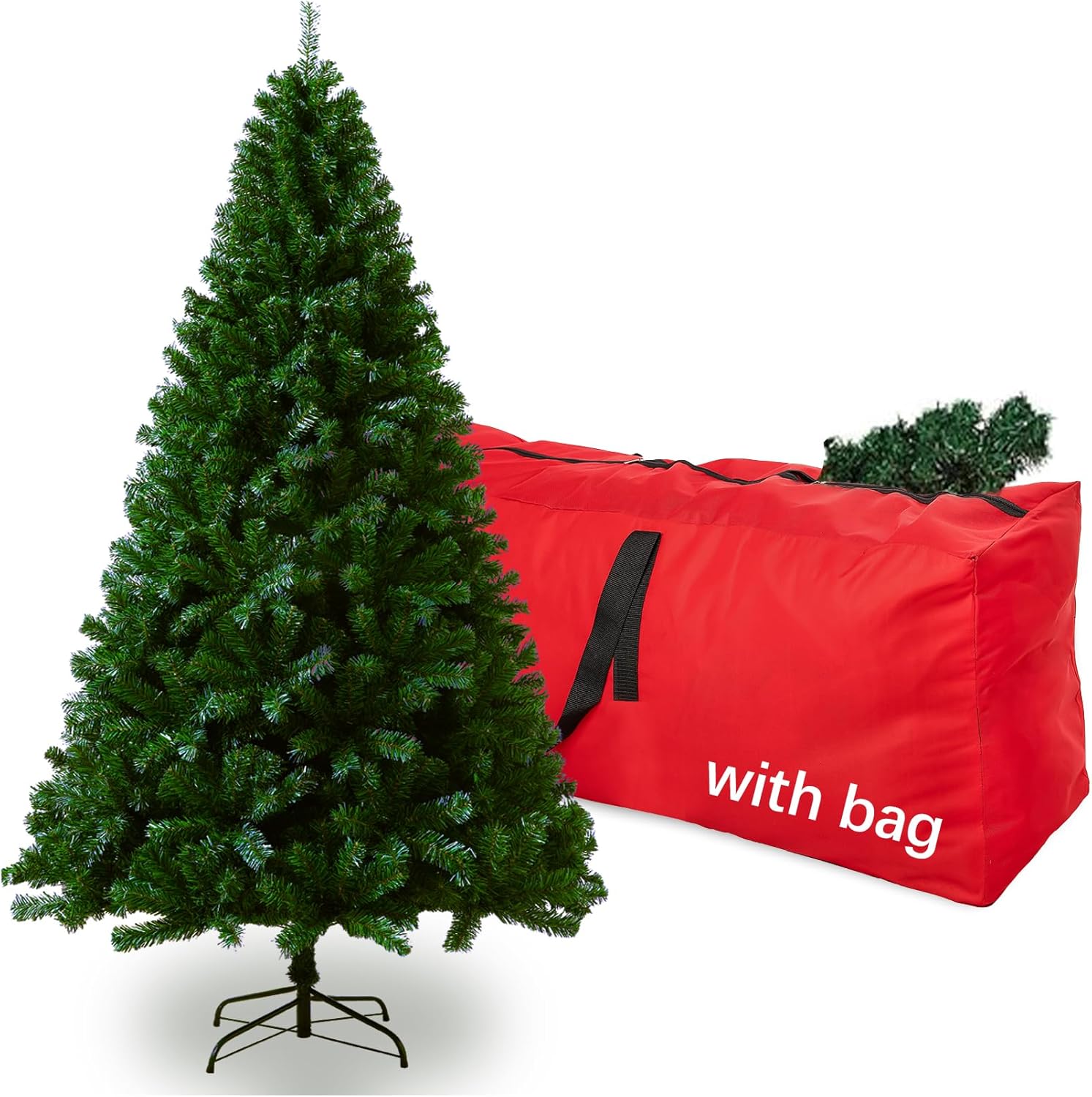 ((Similar))Christmas Tree 6FT, 1000 Branch Tips?Artificial Green Xmas Tree,North Valley Spruce with Fold-Able Base Stand