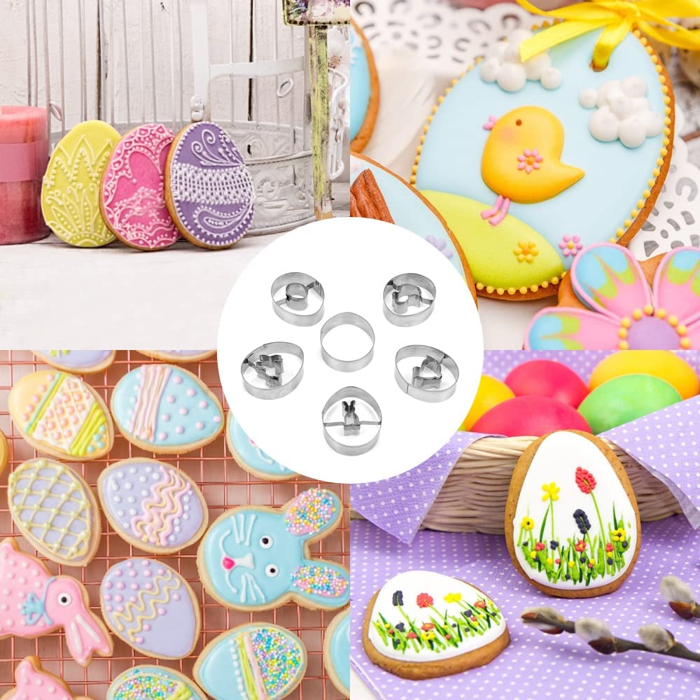 11 Formine Biscotti Pasquali In Acciaio - Conigli, Uova E Pulcini Per Dolci Festivi