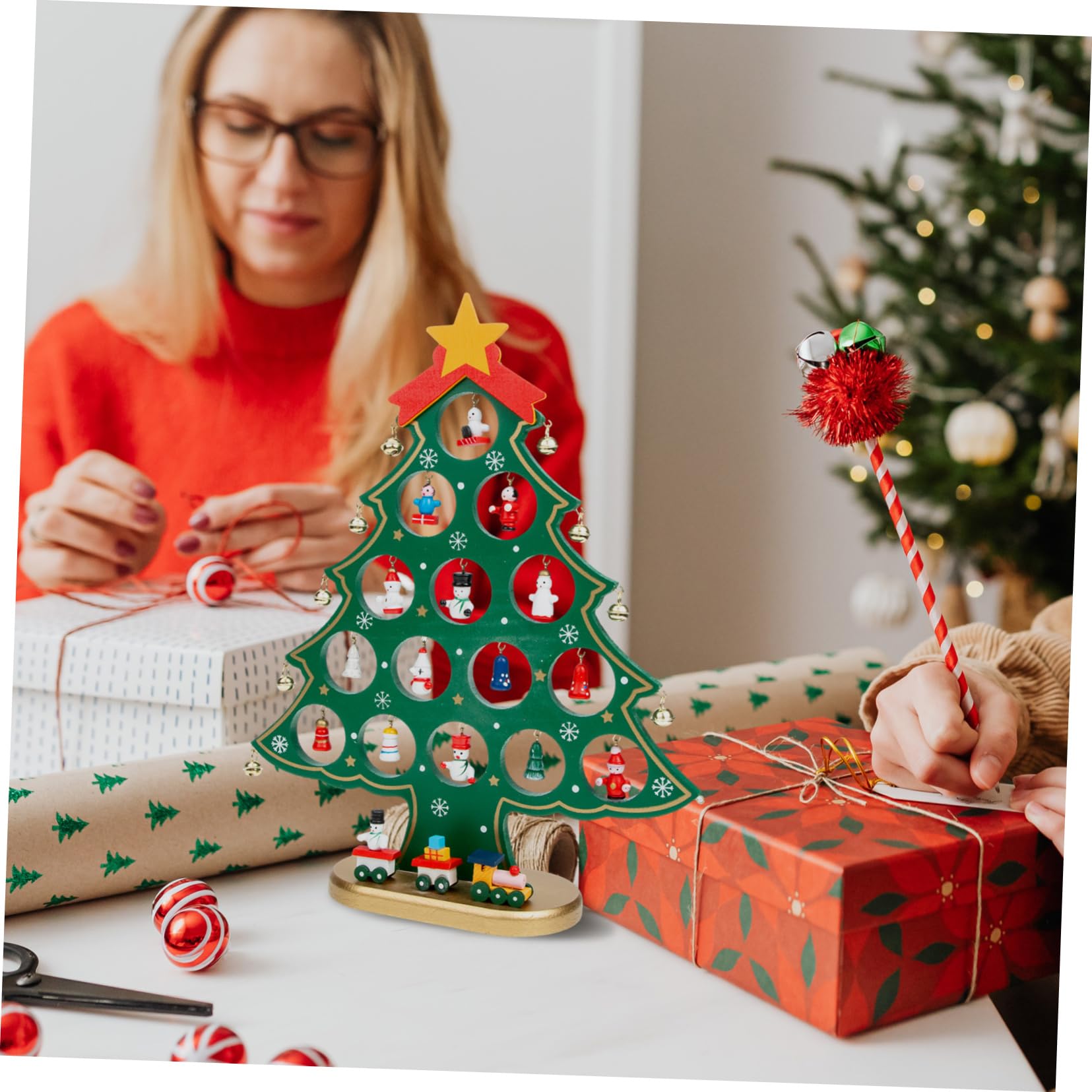 2 szt. Ozdoba imprezowa Małe choinki Mini blat Choinka Ozdoby świąteczne Ozdoba świąteczna Mała choinka DIY Filcowa choinka Świąteczne rekwizyty choinkowe Wystrój sceny bożonarodzeniowej ABOOFAN