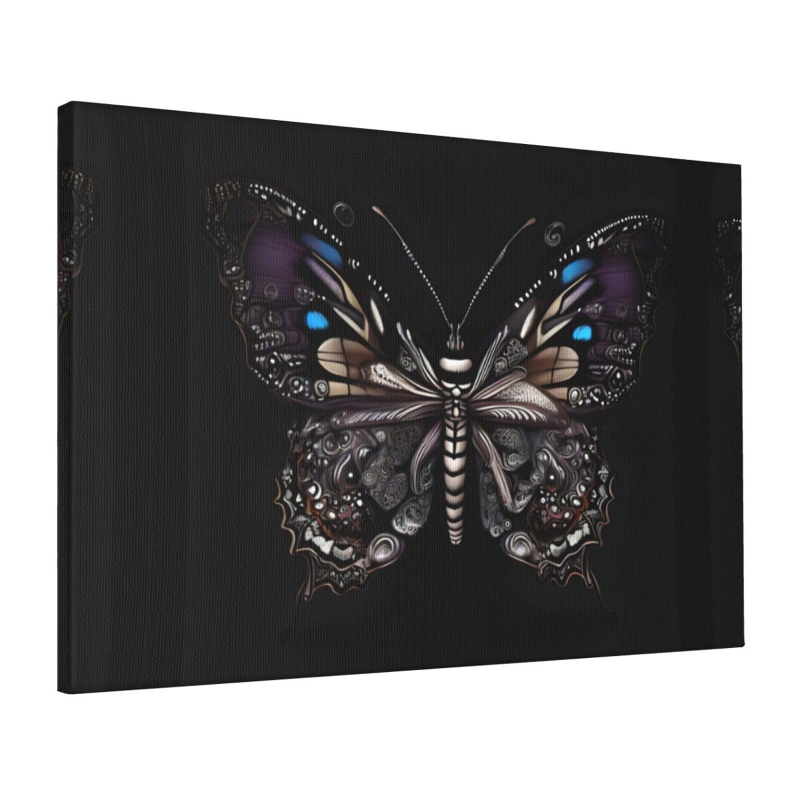 CNTDBU Science Butterfly Canvas Wall Art 16x24 Inch-Large Modern Painting Print for Living Room, Framed Ready to Hang Artwork for Bedroom