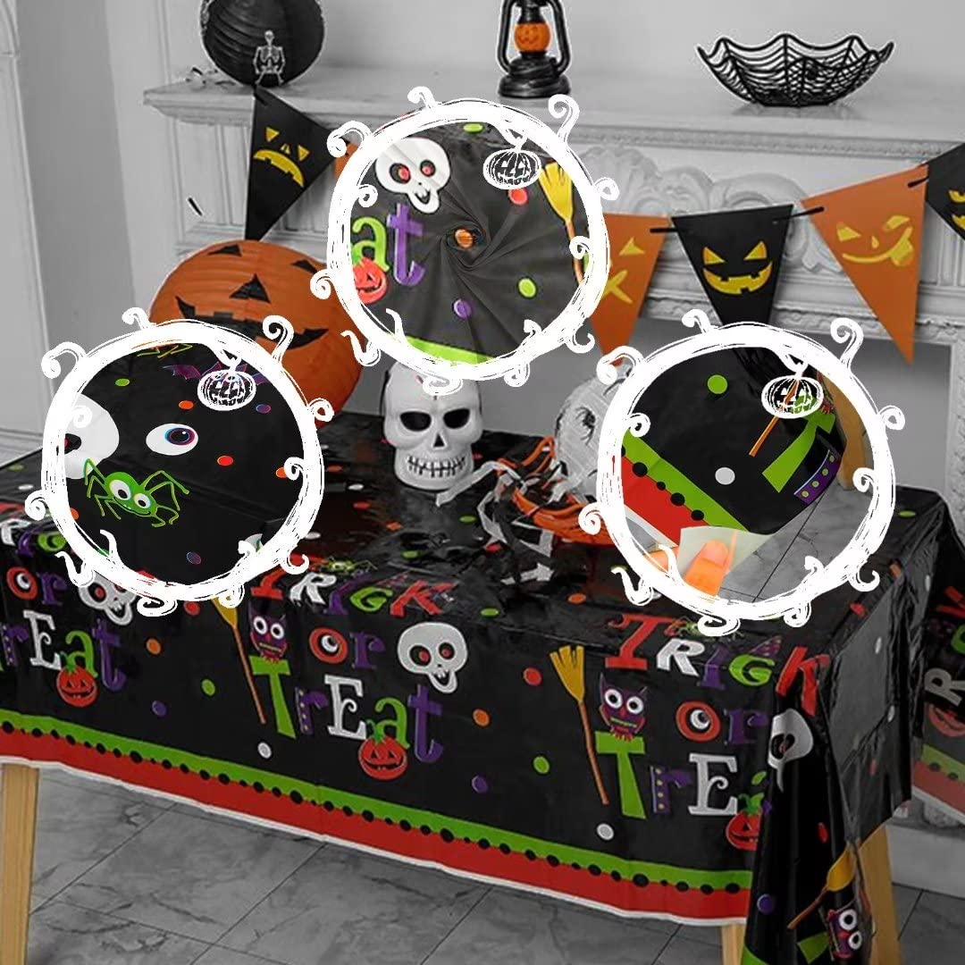 Nappe Halloween Ambiance Festive Citrouille Toile D'Araignée