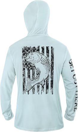 UPF 50+ Fishing Hoodie Shirt for Men Women - Long Sleeve Sun Protection