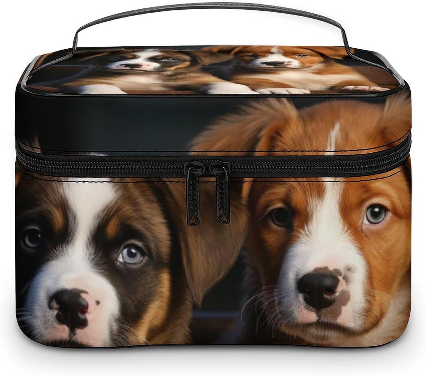 Puppies Dogs Pets Animals Makeup Bag Portable Travel Cosmetic Bag Zipper Makeup Organizer Toiletry Bag for Women Ladies
