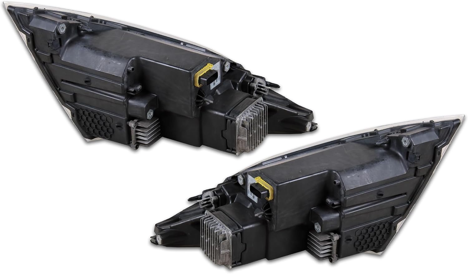 KOZAK Headlights Full LED Black (Driver Left and Passenger Right Side) Set Compatible With Volvo VNL VNR 2018+ Includes Logo, 2x 22 Windshield Wipers and Reflective Vest