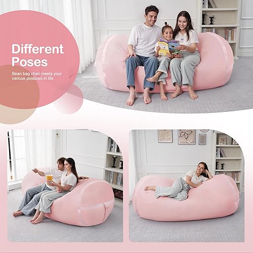 Miniatura 13 de HABUTWAY Puf gigante de 2 pies para adultos, con relleno de espuma viscoelástica, puf grande con funda de terciopelo holandés extraíble para sala de