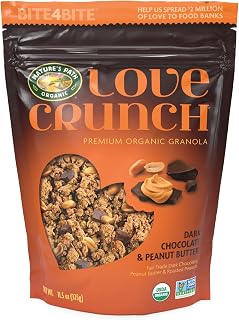 Nature's Path Love Crunch Organic Dark Chocolate & Peanut Butter Granola, 11.5oz Pack of 6 - Non-GMO, Fair Trade Certified