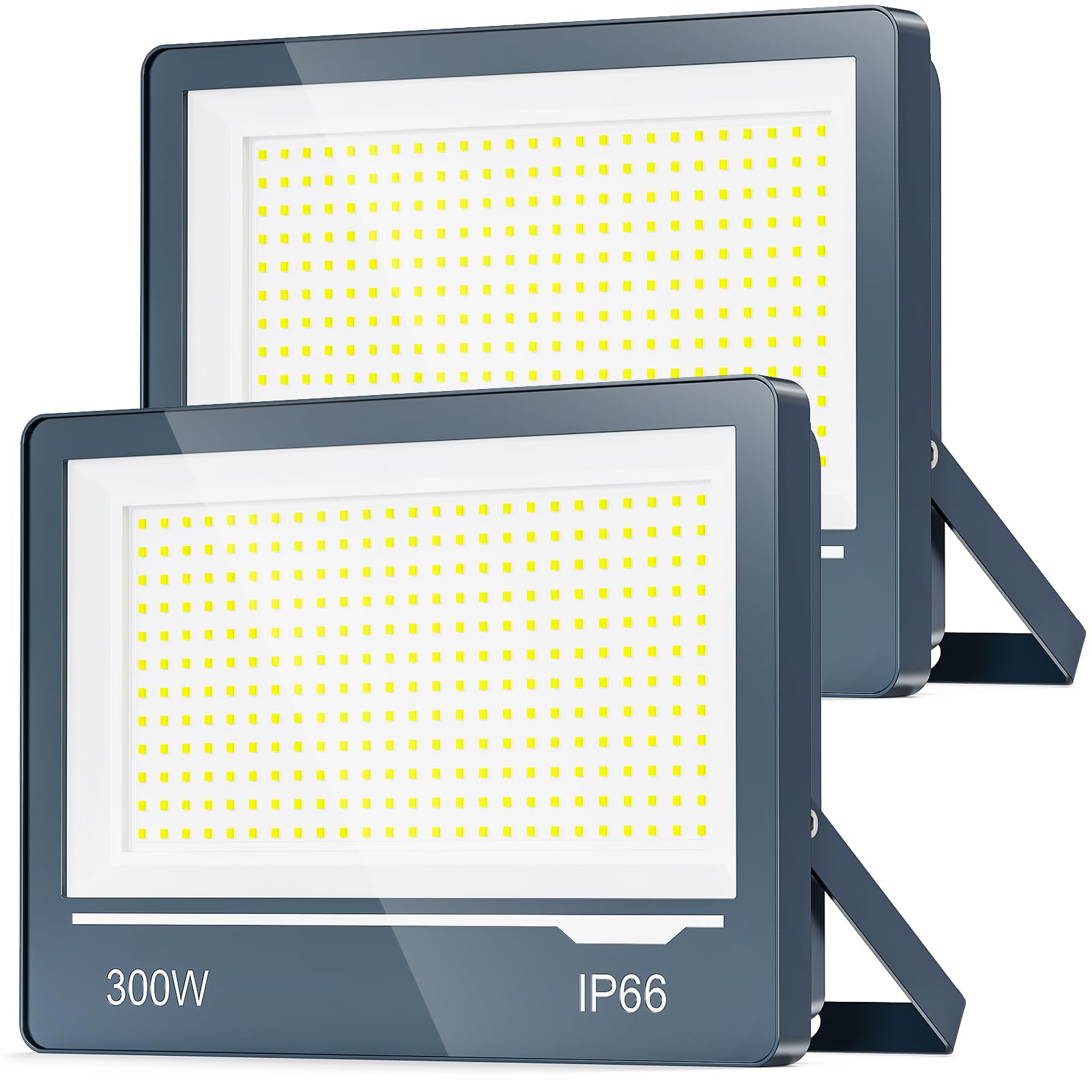 TOPAUBUB LED Strahler Außen 300W 30000LM 2 Stücke - Superhell LED Scheinwerfer Fluter Außen 6500K Kaltweiss Flutlichtstrahler IP66 Wasserdicht Aussenstrahler Hofbeleuchtung für Garten