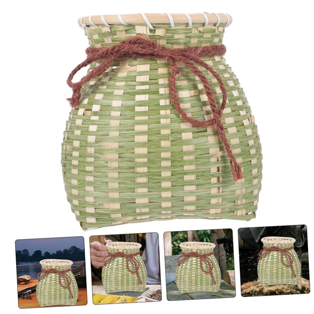 Toyvian Cesta De Pescado Portátil Herramienta De Pesca Plegable Titular De Pescado Herramienta De Soporte De Pescado Cesta De Pesca para Peces Capturados Bambú Color Aleatorio