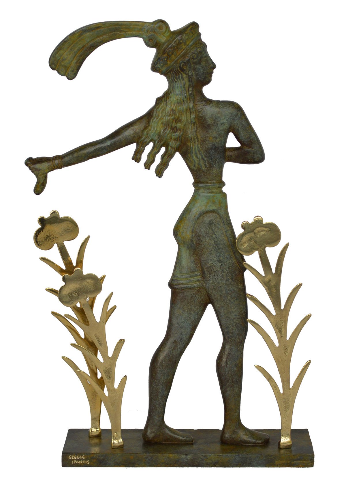 Sculpture Prince de Knossos en bronze – Prince des lys Fresco Minoan