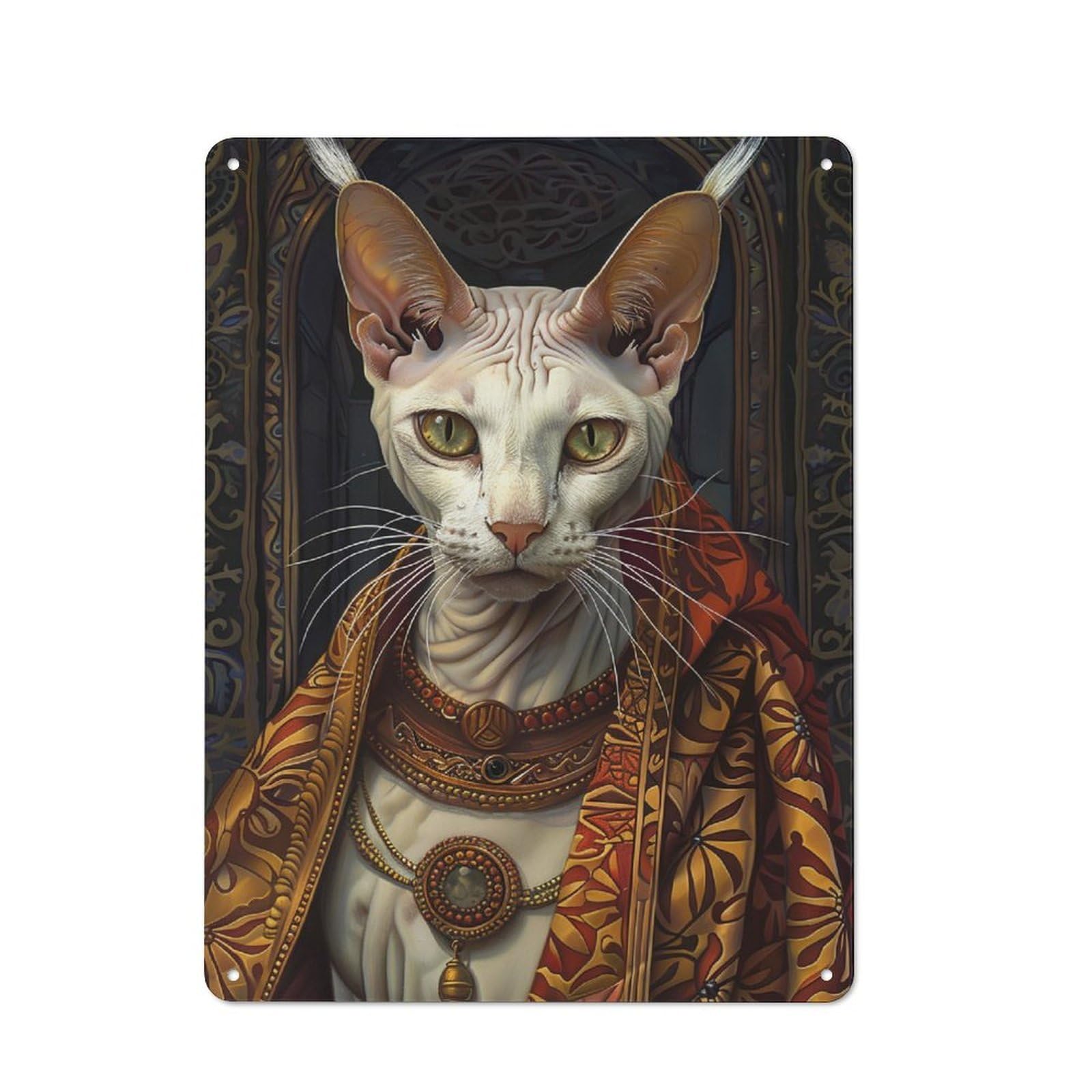 Junmoney Sphynx Cat Tin Sign 40X30cm With For Workshop Wall, Vintage Decor, For Metal Sign Collectors, For Garage And Workshop Walls