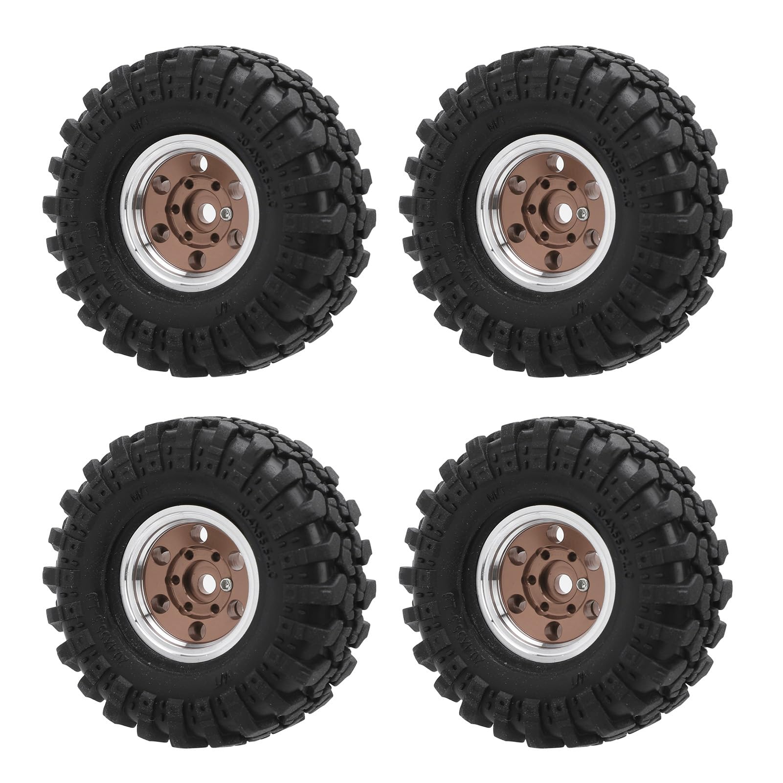 Beadlock 1.0 Jante avec pneus, moyeu de roue Beadlock de voiture télécommandée, jante en alliage d'aluminium Beadlock pour voiture sur chenilles télécommandée 1/24, design à 6 trous avec stabilité et