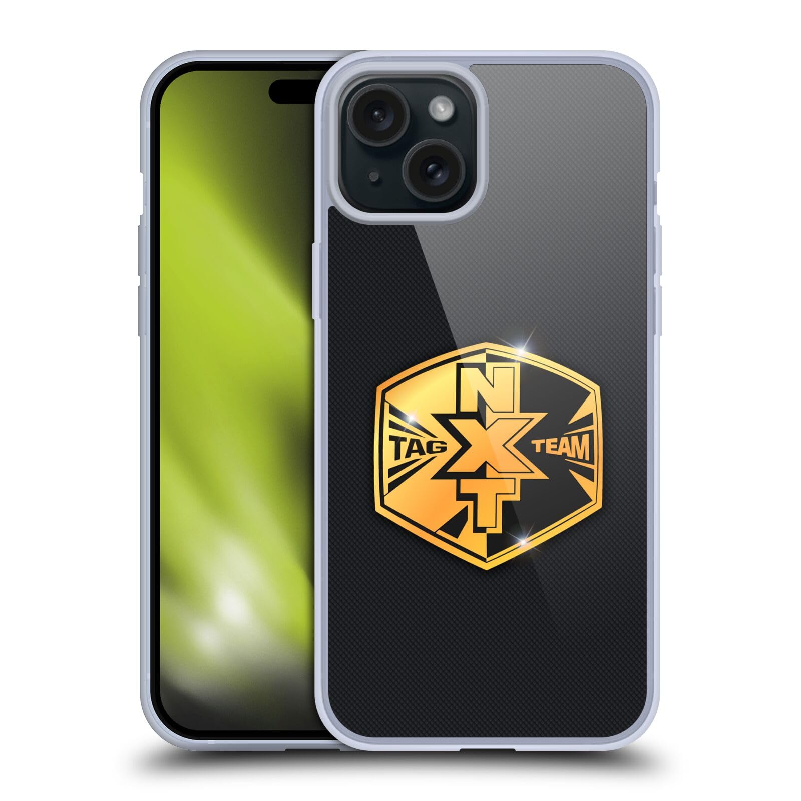 Head Case Designs Officially Licensed WWE NXT Tag Team Title Belts Soft Gel Case Compatible with Apple iPhone 15 Plus and Compatible with MagSafe Accessories