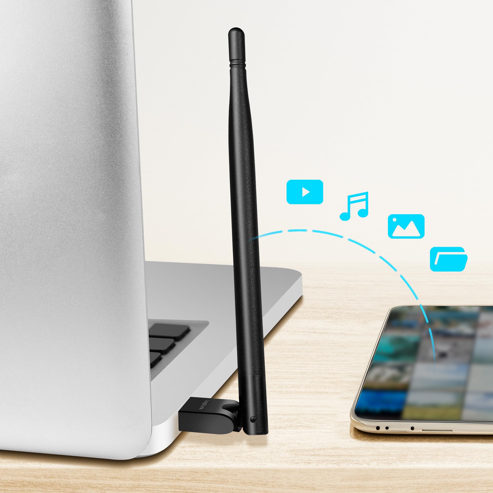 LogiLink BT0067 - Adattatore BT 5.3 (USB 2.0) con antenna esterna e portata fino a 150 m