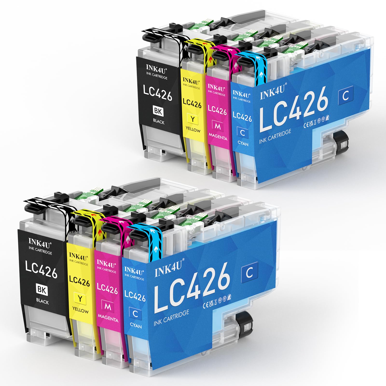 INK4U Cartucce LC426 8-Pack, Compatibil per Brother LC426VAL LC426XL con Brother MFC-J4335DW MFC-J4340DW MFC-J4535DW MFC-J4540DW (LC-426BK, LC-426C, LC-426M, LC-426Y, con 8 LC426 Cartucce)