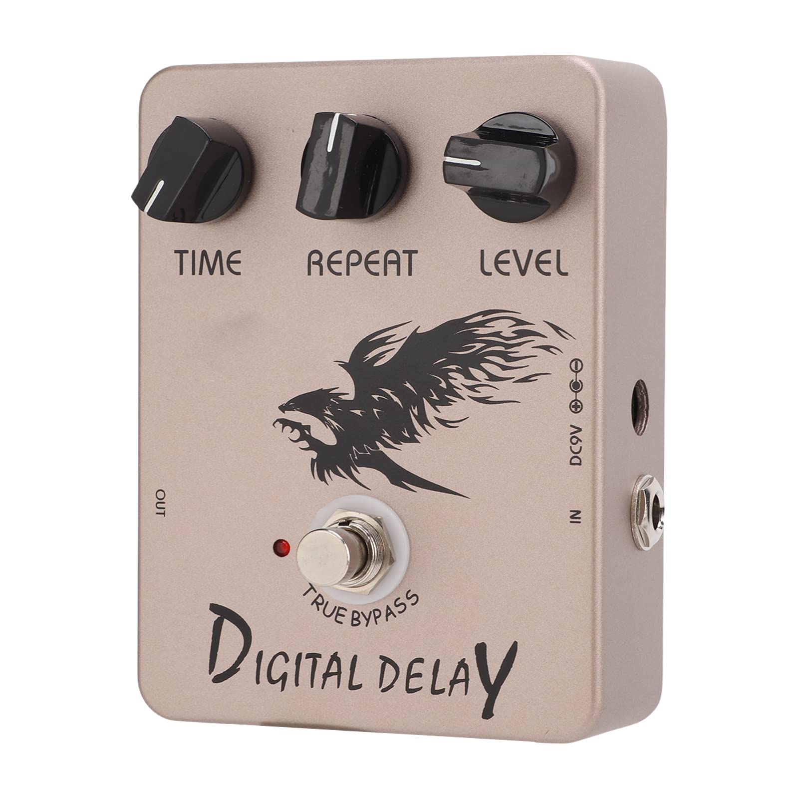 Pedali per chitarra elettrica, pedale effetto delay digitale in metallo 25ms~600ms per chitarre