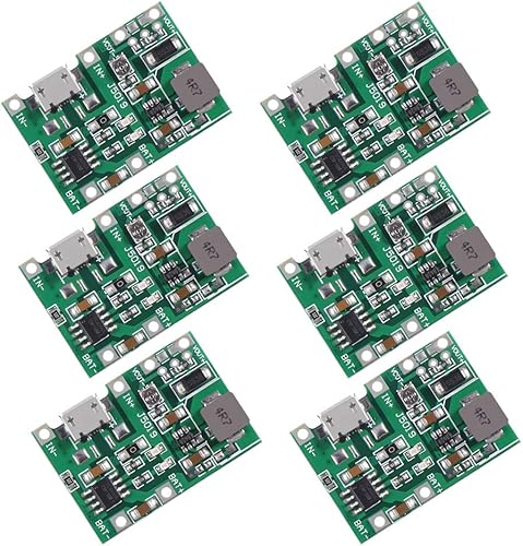 AITRIP 6 unids 2A USB 18650 Li-ion cargador de batería de litio Boost 3.7V a 5V 9V 12V ajustable DC-DC Step Up Boost Módulo TP4056 DIY Kit piezas