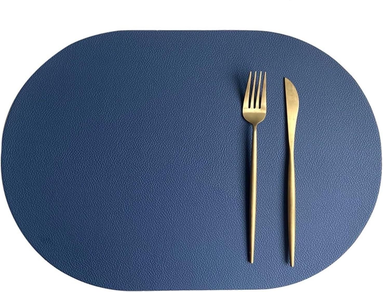 Décoration de Table, Sets de Table, Tapis de Cuisine/Salle à Manger ovales (Lot de 4/6/8), en Similicuir Rond, résistants à la Chaleur pour Une Utilisation intérieure et extérieure.