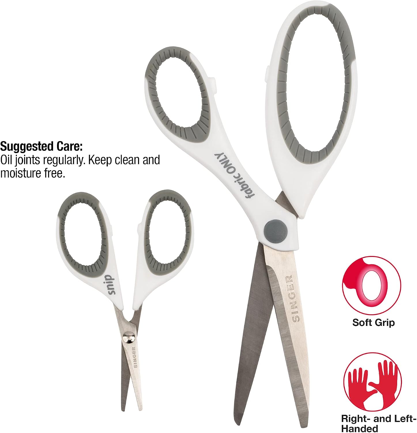 SINGER 07175 Sewing and Detail Scissors Set with Comfort Grip