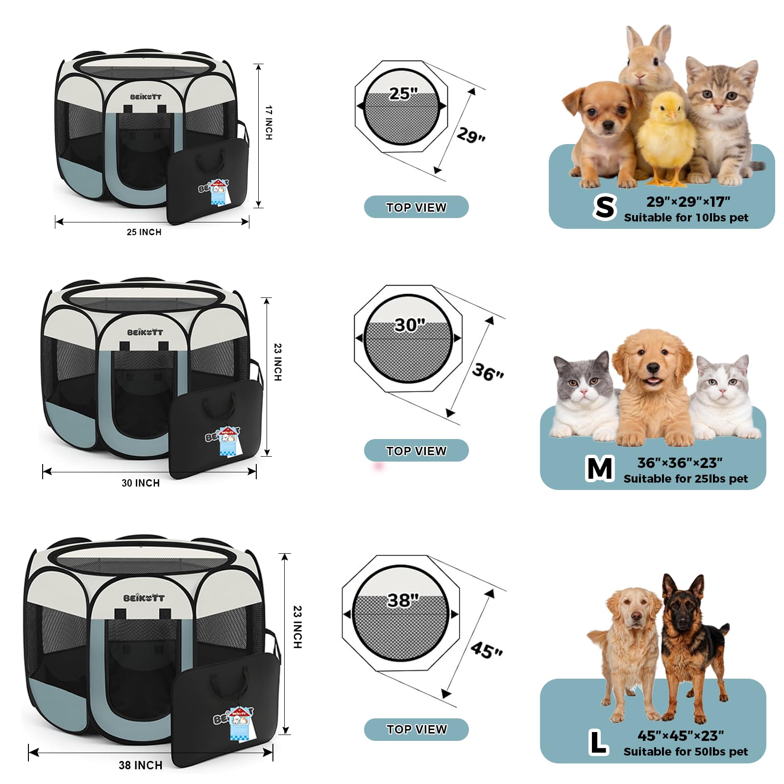 Corralito plegable para mascotas, tienda de campaña portátil para cachorros, perros, gatos, conejos, tienda de campaña para perros con cubierta de malla extraíble para viajes, uso en