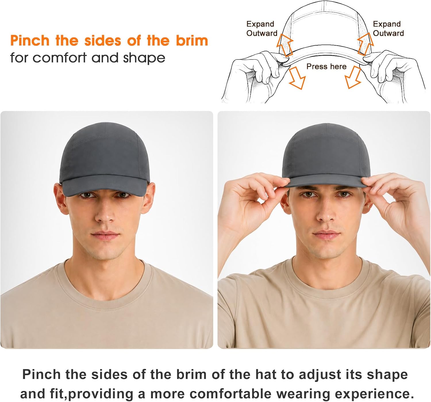 BOTVELA Men Unstructured Curved Brim Baseball Cap image 5