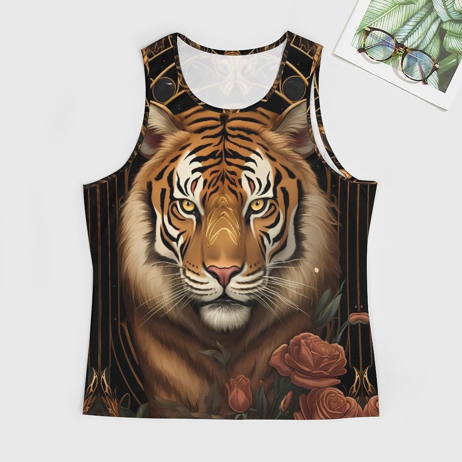 MARSVOVO Tank Tops for Men Animal Print Sport Tank Summer Sleeveless Workout T-Shirts Fitness Vest Athletic Undershirts