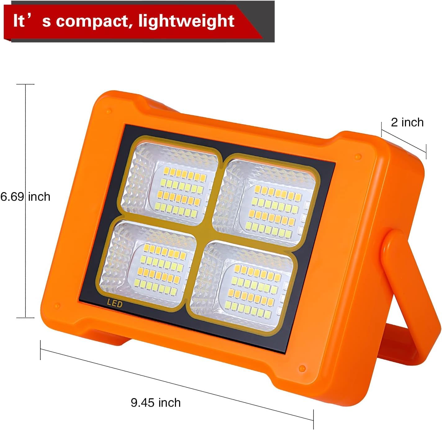 kh Led Solar Portable Work Light Solar Emergency Light Rechargeable Floor Job Site Light with 360° Stand for Emergency, Store, Hotel, Farms, Garage, Courtyard,Workshop, Car Repair, Camping, Fishing 3