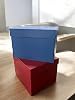 Storage Box 2 Pieces Decorative Storage Box Toy Box Archive Storage Organizer 2 Colors Box Blue-Red