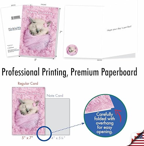 Miniatura 3 de The Best Card Company Tarjeta de felicitación de cumpleaños con sobre de 5 x 7 pulgadas (1 tarjeta) Bday Fluffy Furballs C7168ABDG