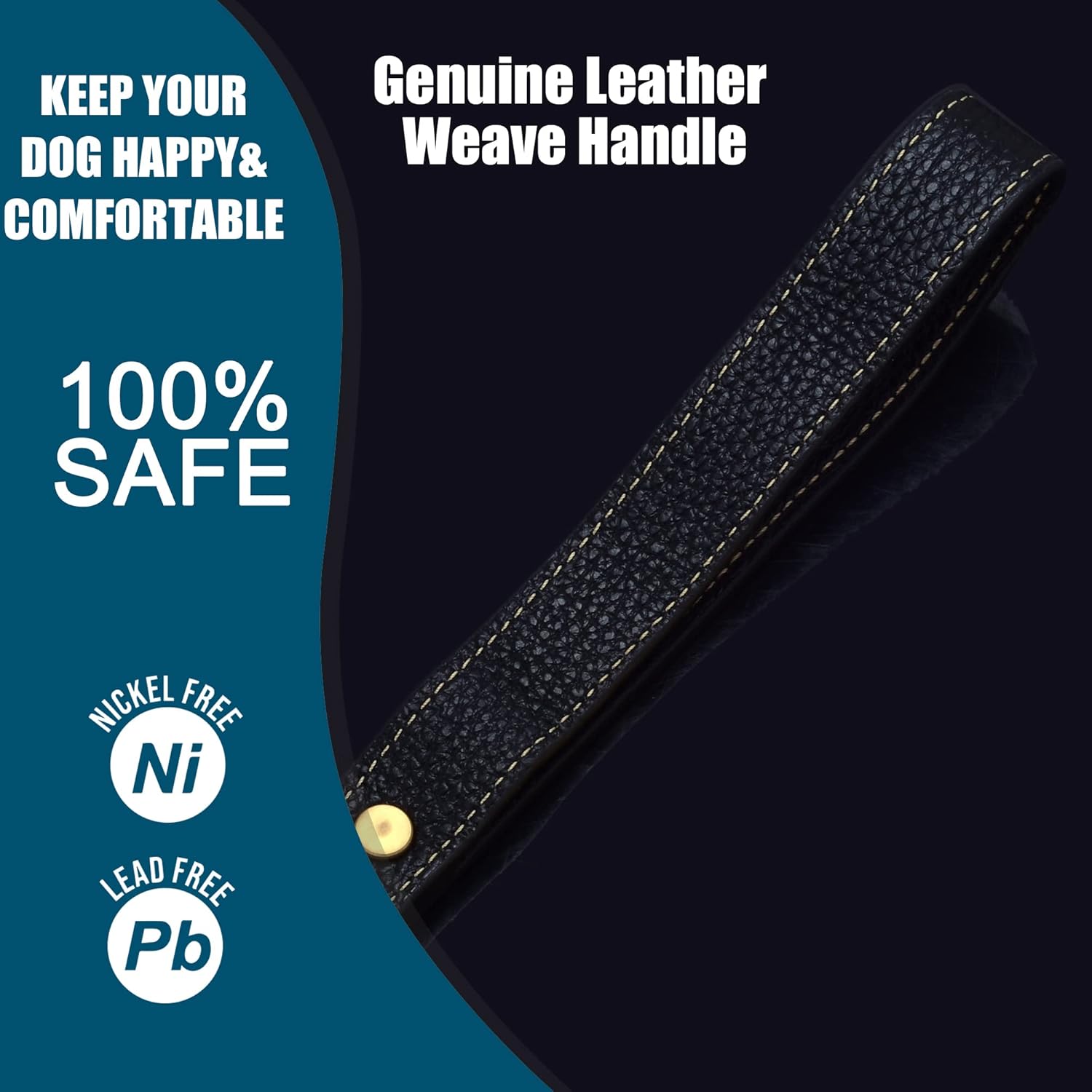 Silver Dog Chain Leash 18K Gold Stainless Steel Cuban Link Dog Leash with Leather Handle for Dogs Collar Chains(4ft/Silver)