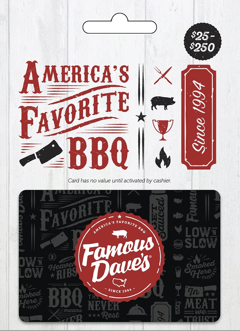 Amazon.com: Famous Daves Bbq Gift Card $50 : Gift Cards