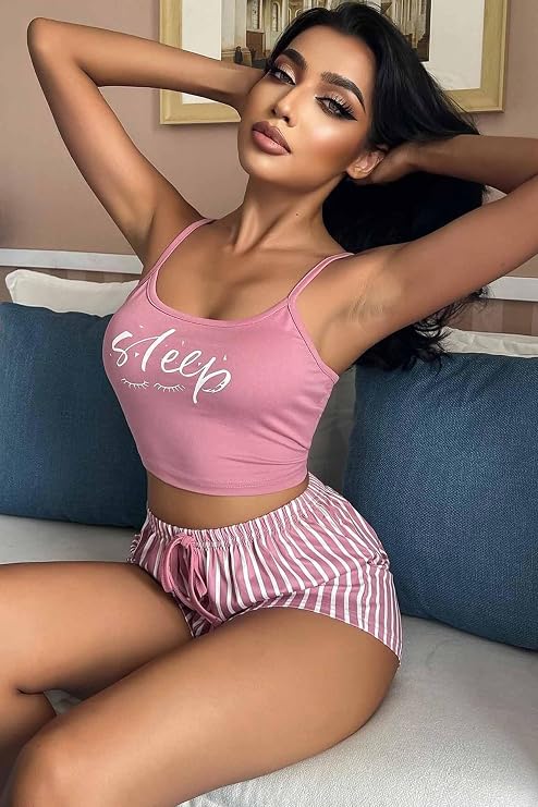 Merry See Askılı Sleep Basklı Sortlu Pijama Takımı