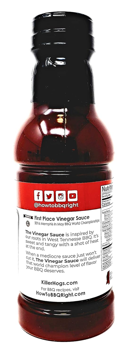 Killer Hogs Barbecue Sauce Variety Pack - Original BBQ Sauce and Vinegar Sauce - Pack of 2 Bottles - 16 oz Per Bottle - 32 oz Total