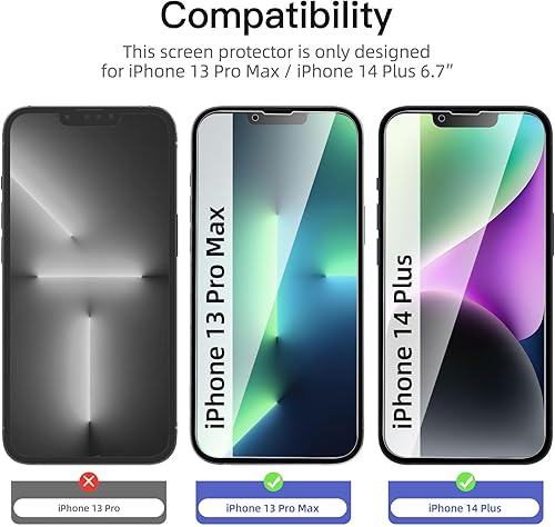 Miniatura 157 de NEW'C - Paquete de 3 protectores de pantalla para iPhone 14, iPhone 13, iPhone 13 Pro (6.1 pulgadas), protección mejorada de vidrio templado