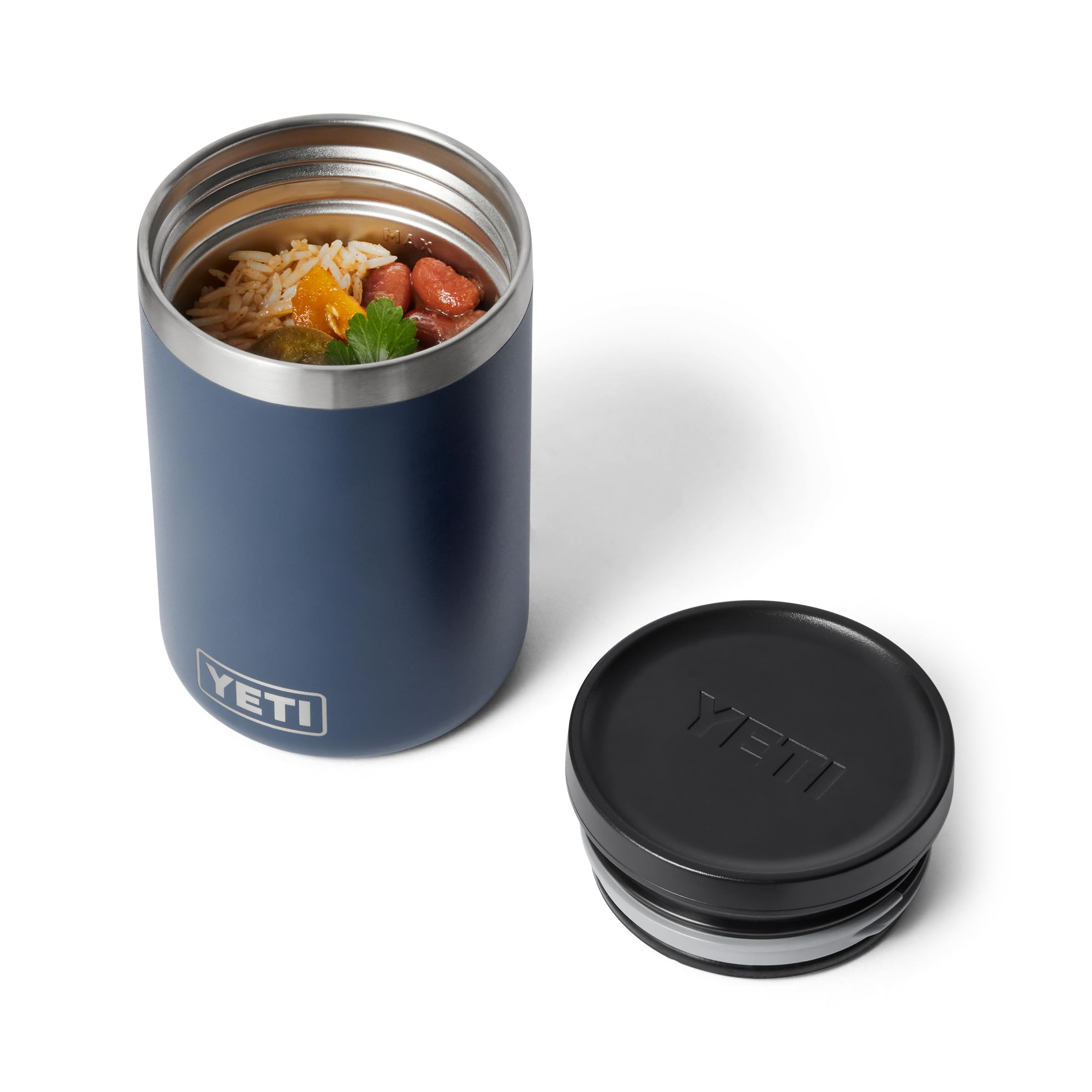 YETI Rambler Food Jar, Stainless Steel Double-wall Vacuum Insulated Container, Leakproof MagVent Lid, Durable & Dishwasher Safe Meal Jar for Travel or Office, Navy, 16 oz (473 ml)