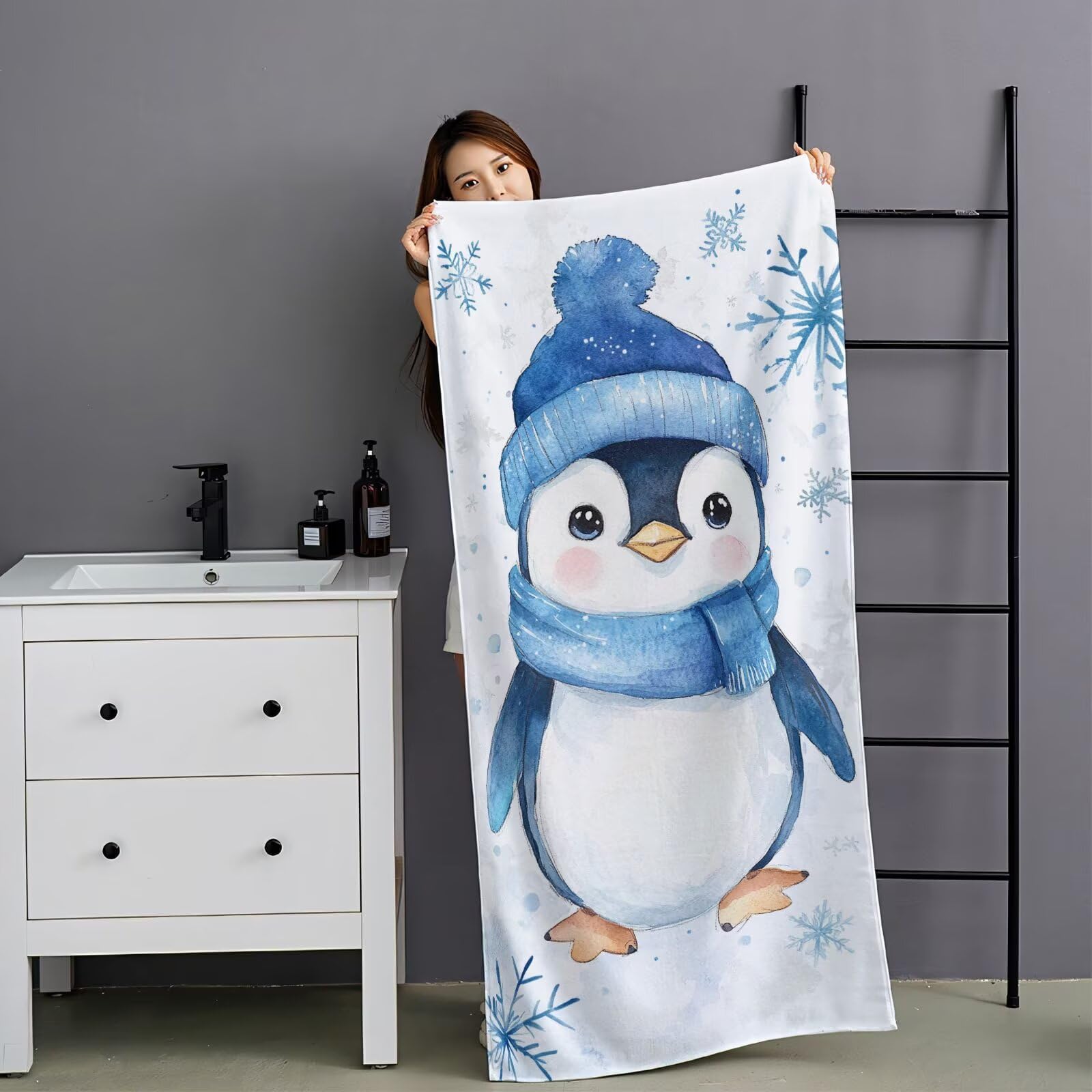 Ręcznik plażowy XXL, zestaw 2 sztuk, 90 x 180 cm, zimowy ręcznik z mikrofibry, miękki i lekki, szybkoschnący i wolny od piasku, z wodoodporną torbą, na plażę, basen, ręcznik kąpielowy duży, podróżny
