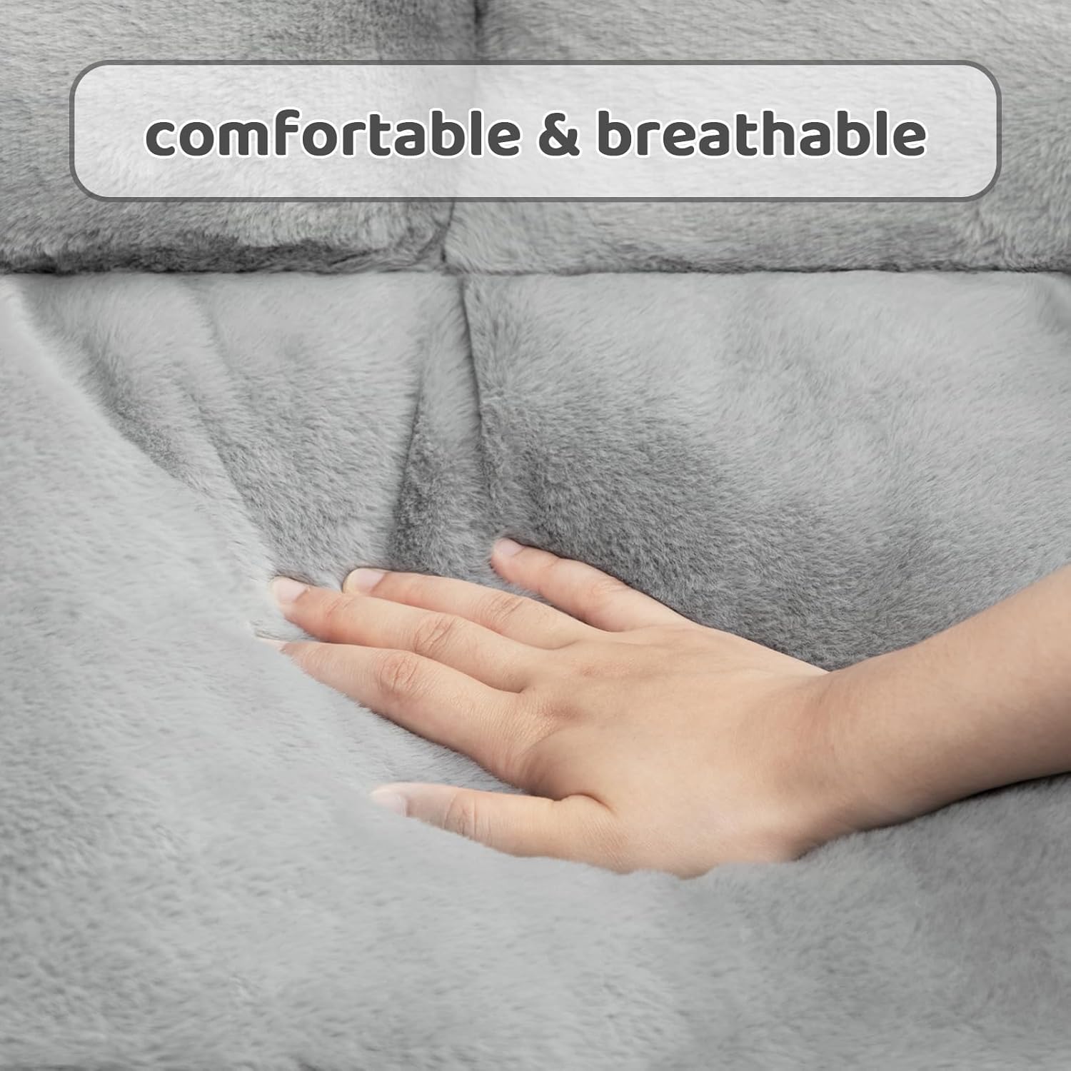 Hollypet Cat Bed Small Dog Bed, Fluffy Plush Cat Couch for Cats and Puppy, Soft Sleeping Pet Sofa Breathable Pet Cushion, Light Grey 7 71cV0hdoD1L. AC SL1500