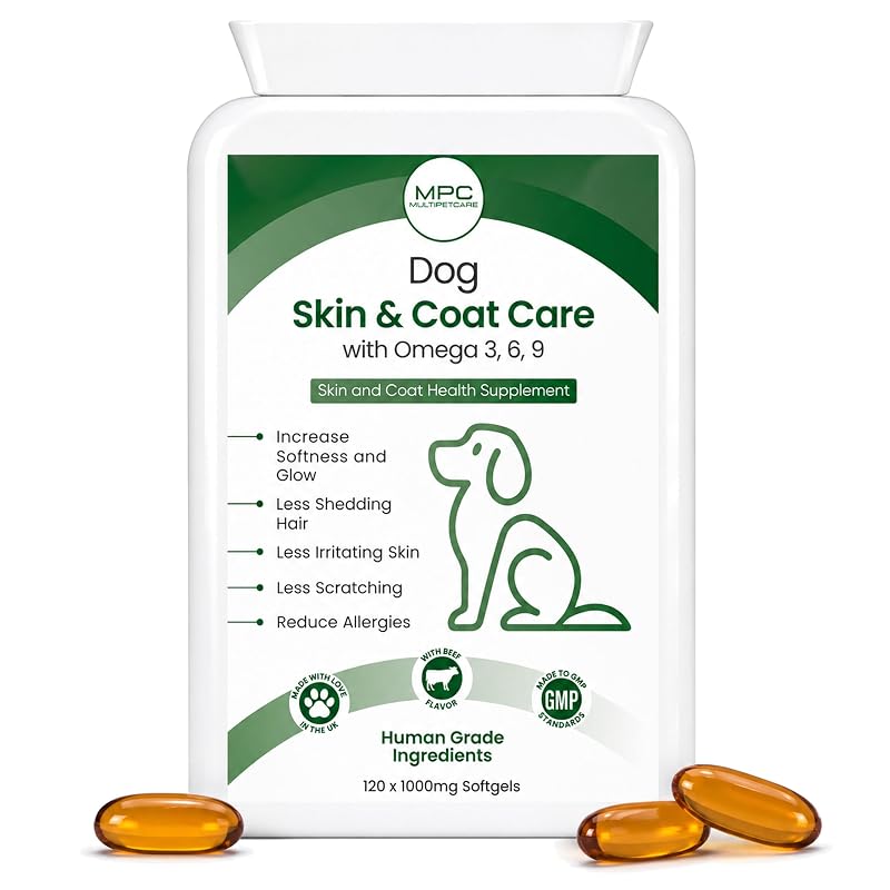 Suplemento para Cães para Pele e Pelagem com Ômega 3-6-9, EPA, DHA e Ácido Linoleico Multipetcare, 120 cápsulas