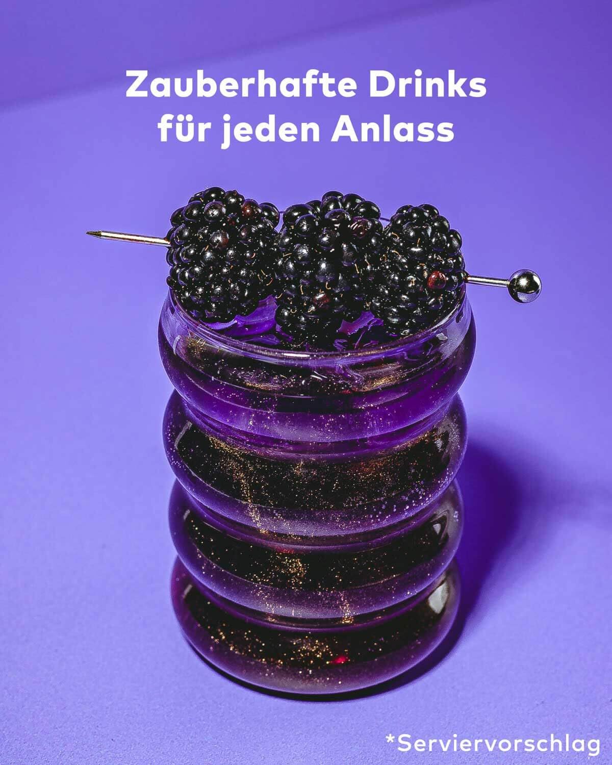 SIMSALA BLACK GIN by Flaschenpost Gin - Black Glitzer Edition mit Brombeere & Litschi - Glitter Drink mit Farbeffekt - Special Edition - Handmade in Deutschland (0,5l) - Geschenkidee zu Muttertag