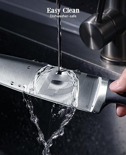 Miniatura 7 de Emojoy Juego de cuchillos, juego de cuchillos de cocina con bloque – 17 cuchillos de acero de titanio alemán con bloque de madera de acacia