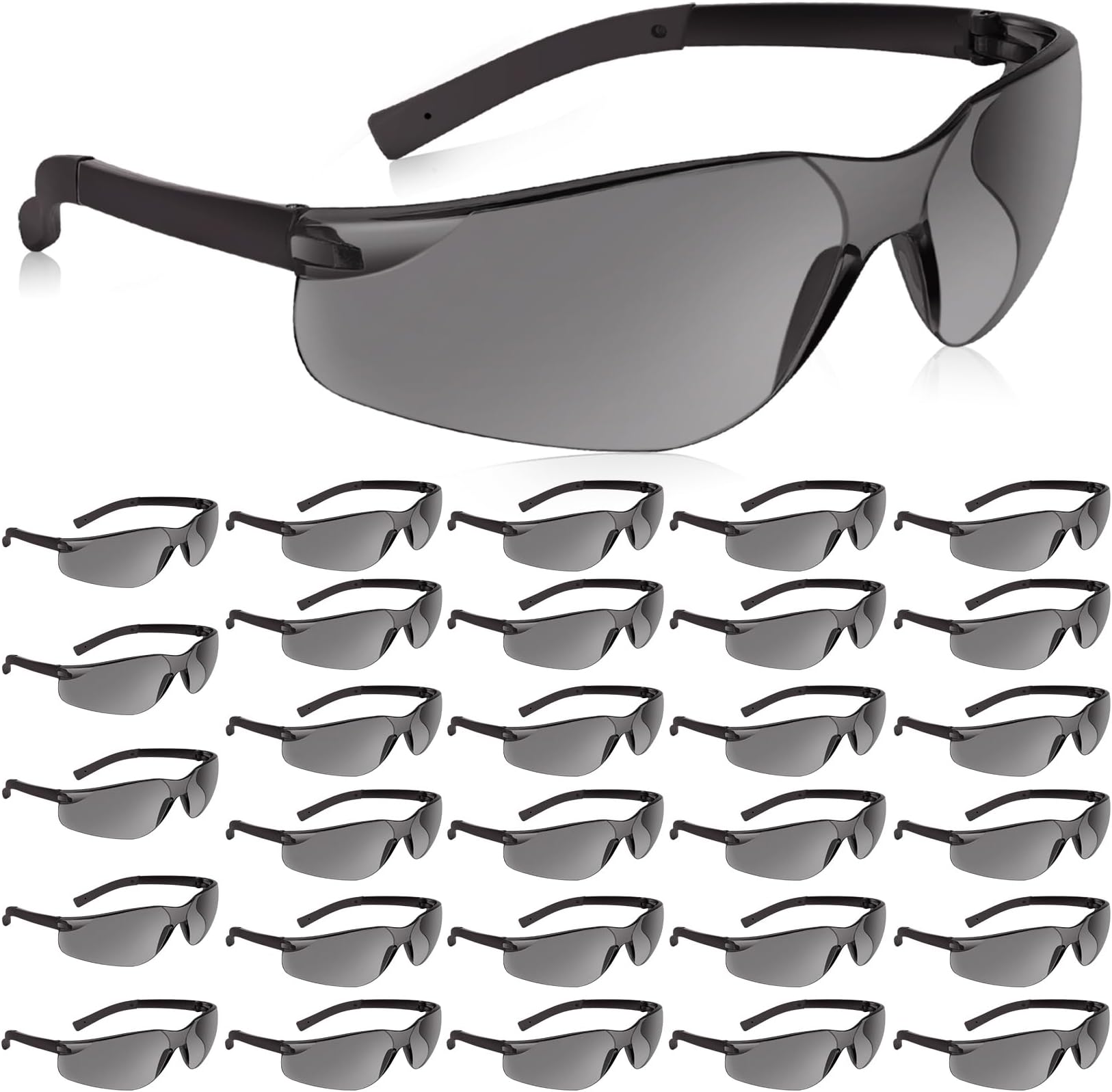 30 Pack Tinted Safety Glasses with ANSI Z87.1 Scratch Resistant Scratch Resistant Eyewear for Women Man Lab Goggles Eye Protection