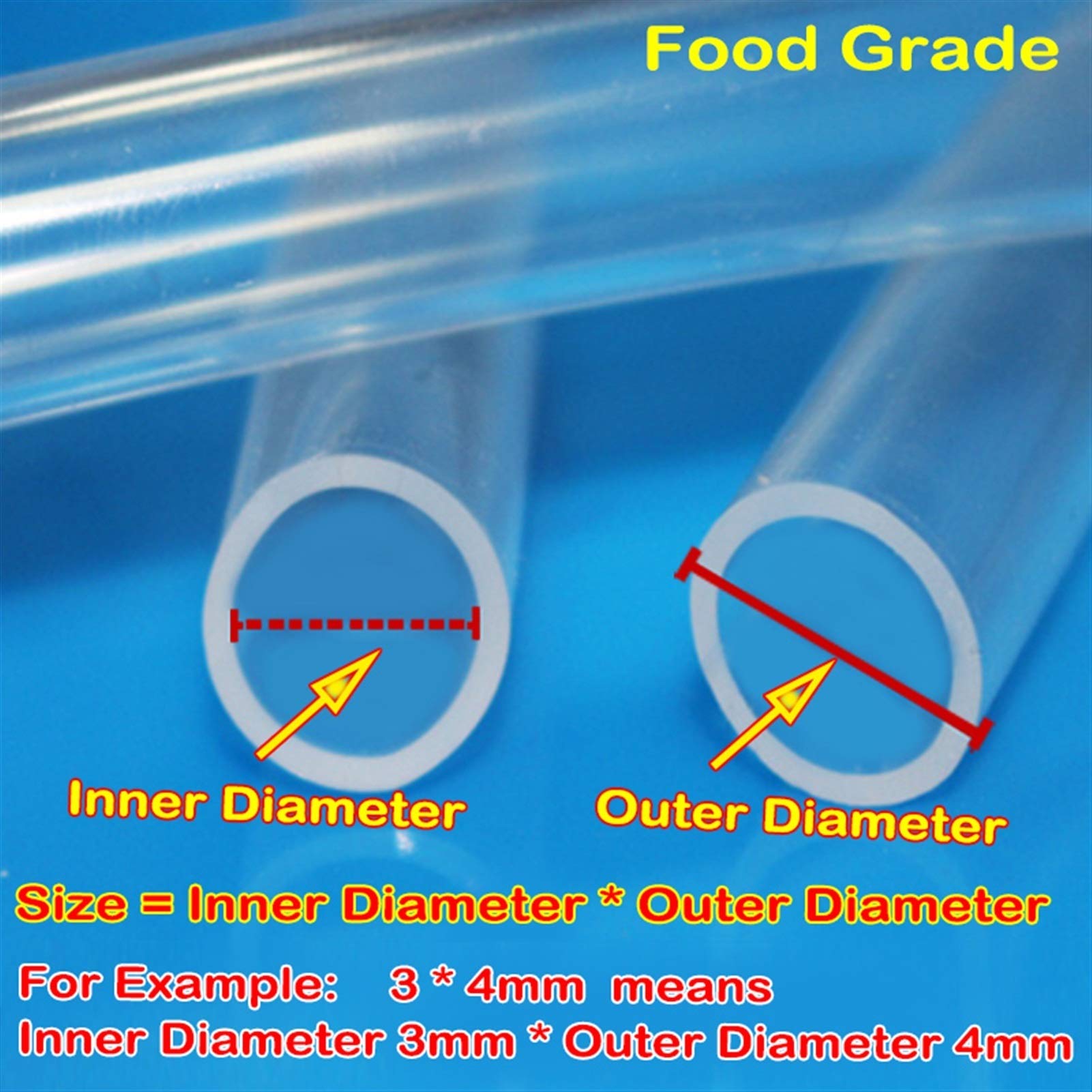 Tubo de goma de silicona flexible transparente, Tubo de caucho silicona 1 metro, varios tamaños(3x5mm)